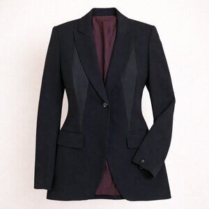 Tahari Black Tailored Blazer Sz 2 One Button Structured Office Spring Workwear